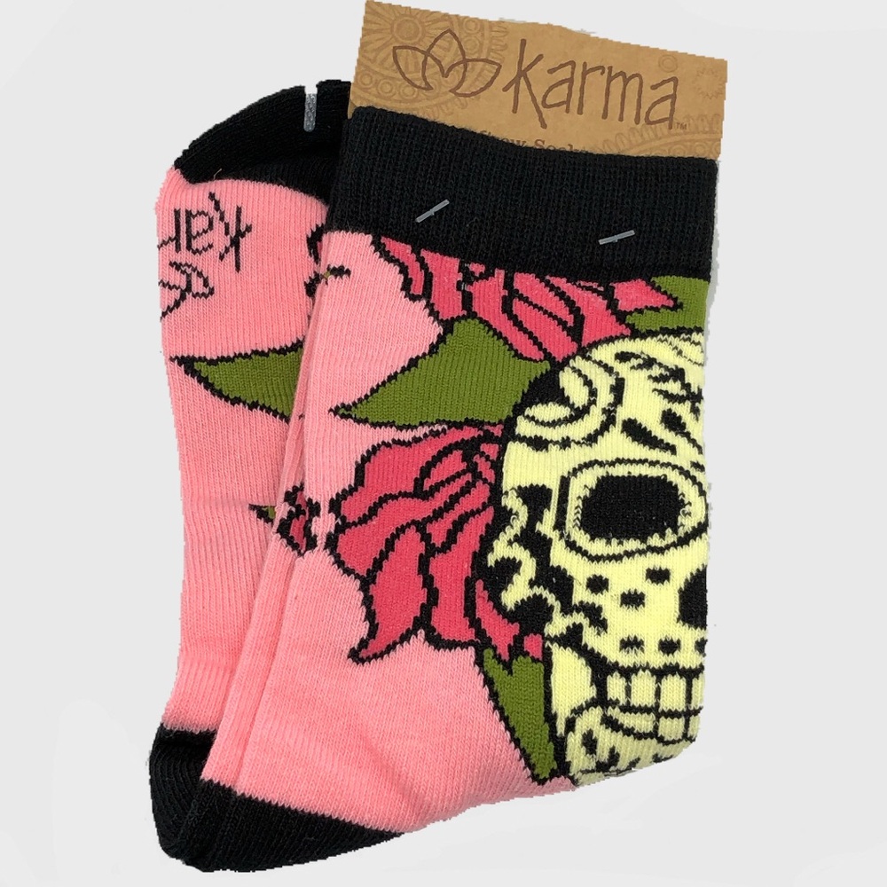 🆕 Sugar Skulls Crew Socks - Picture 2 of 4